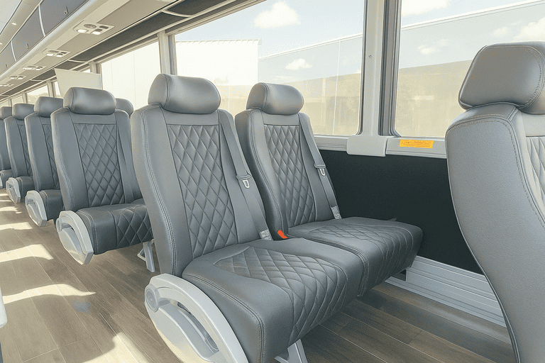 interior of Mesa Coach Bus Service charter bus